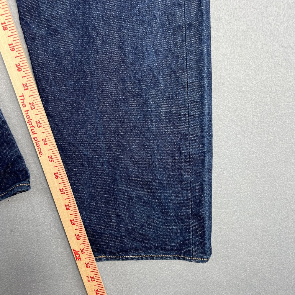 Levis 501 Jeans Fit 36x32 Original Fit Straight Fit Dark Wash Denim Button Fly - Picture 11 of 12